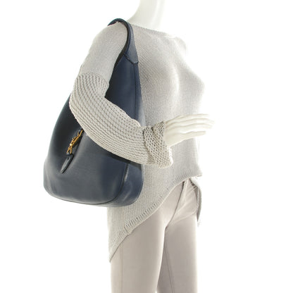 Gucci Soft Grained Calfskin Large Jackie Hobo Classic Blue Marine 2 of 11