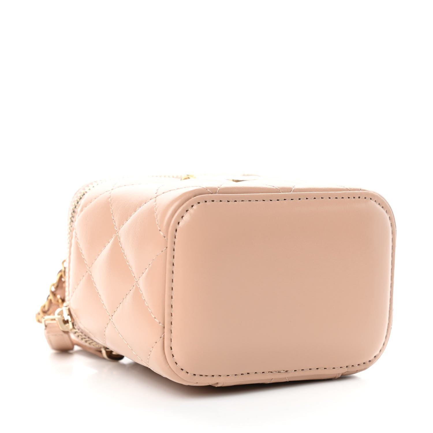 Chanel Calfskin Quilted Mini Perfect Fit Vanity Case With Chain Beige 4 of 11