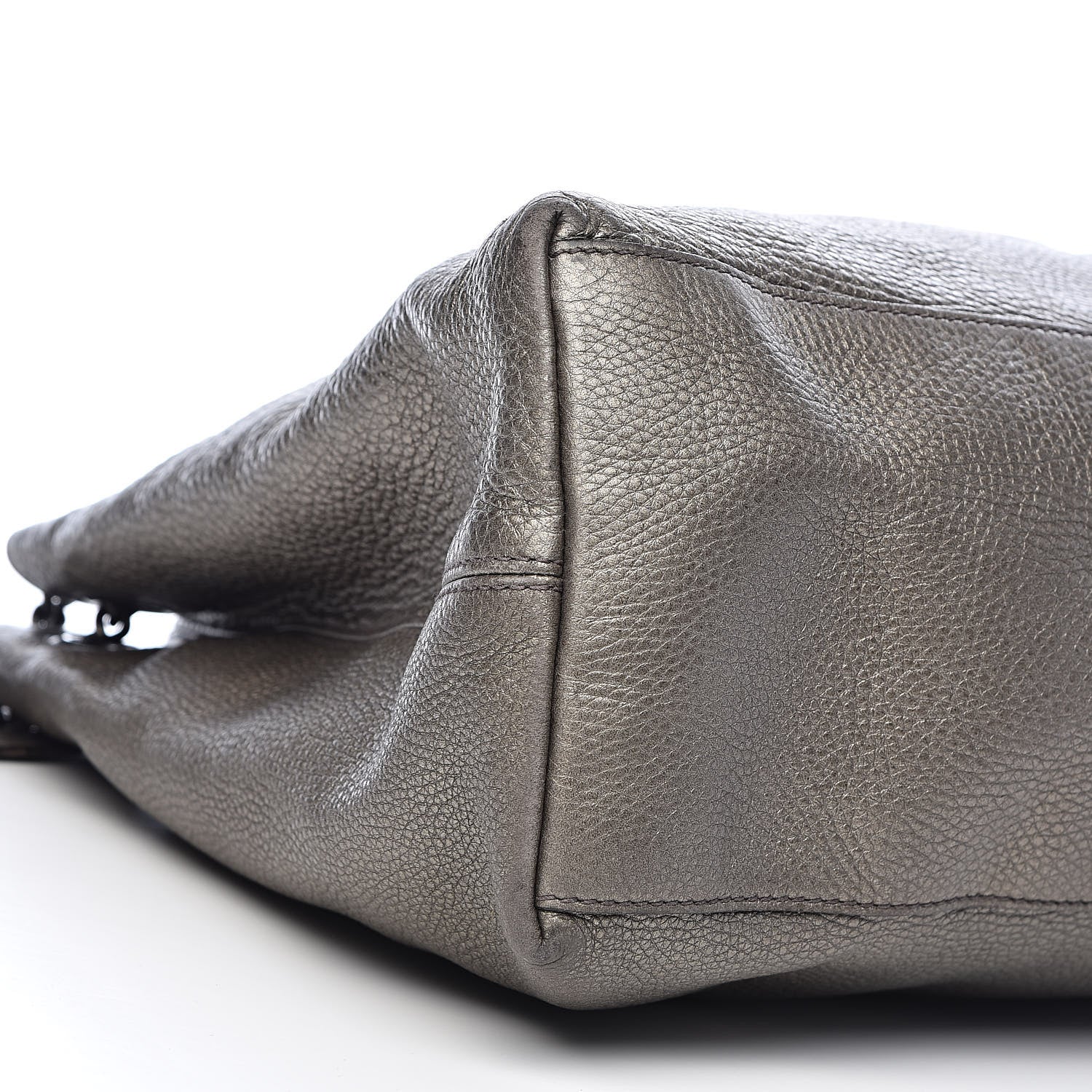 Gucci Metallic Pebbled Calfskin Large Soho Chain Shoulder Bag Sasso 14 of 16
