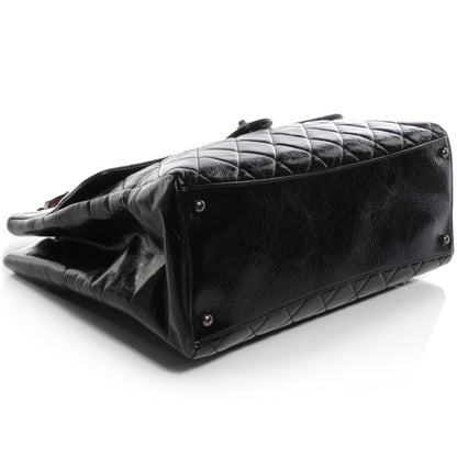 Chanel Glazed Calfskin Large Front Flap Tote Black 4 of 8