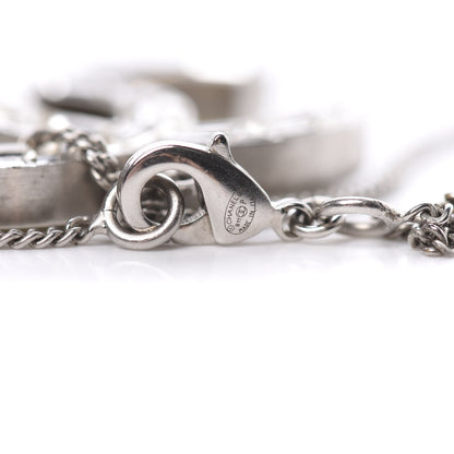 Chanel Baguette Crystal CC Pendant Necklace Silver 4 of 4
