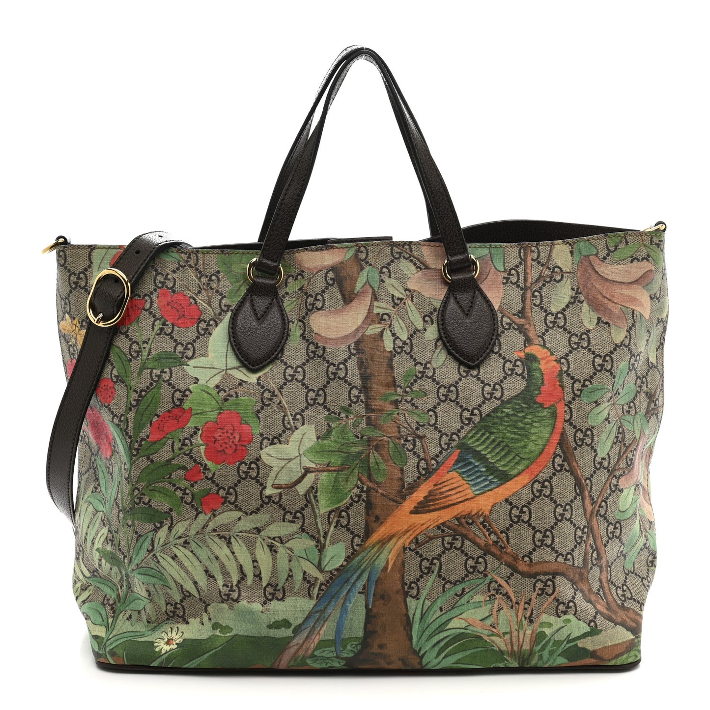 Soft GG Supreme Monogram Tian Medium Crossbody Tote Beige Multicolor New Acero
