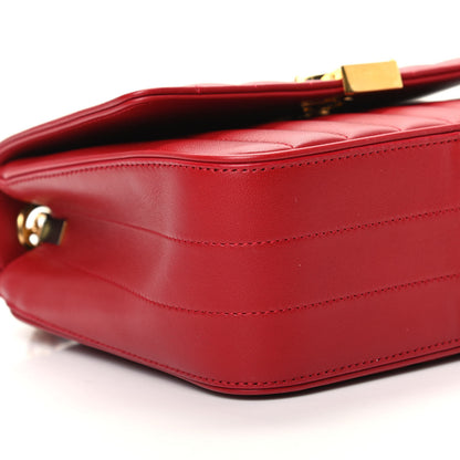 Saint Laurent Lambskin Matelasse Monogram Medium Vicky Chain Bag Rouge Eros 8 of 9