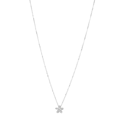 Van Cleef & Arpels 18K White Gold Diamond Socrate One Flower Pendant Necklace 1 of 5