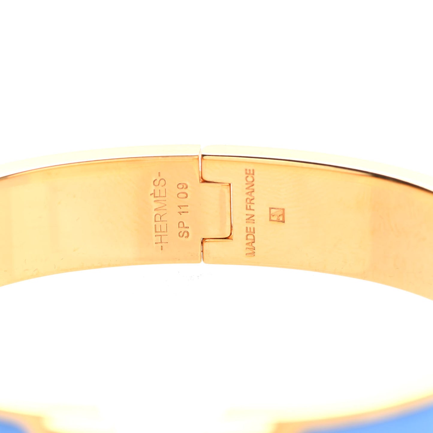 Enamel Narrow Clic Clac H Bracelet GM Bleu Orage