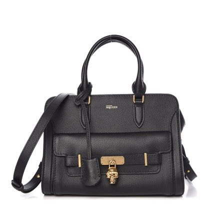 Alexander McQueen Pebbled Calfskin Padlock Pocket Tote Black 1 of 10