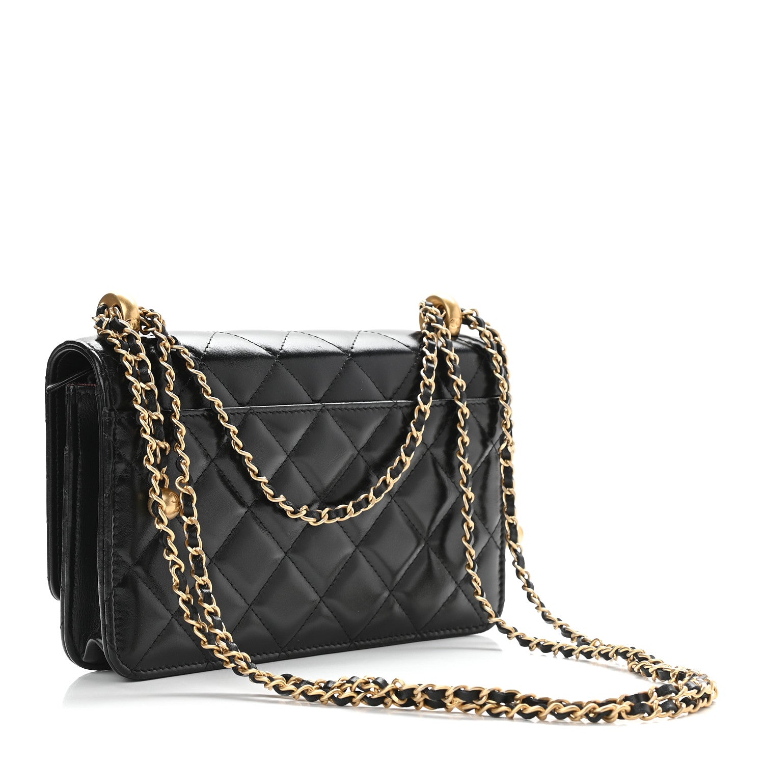 Chanel Calfskin Quilted Perfect Fit Wallet On Chain WOC Black 3 of 10