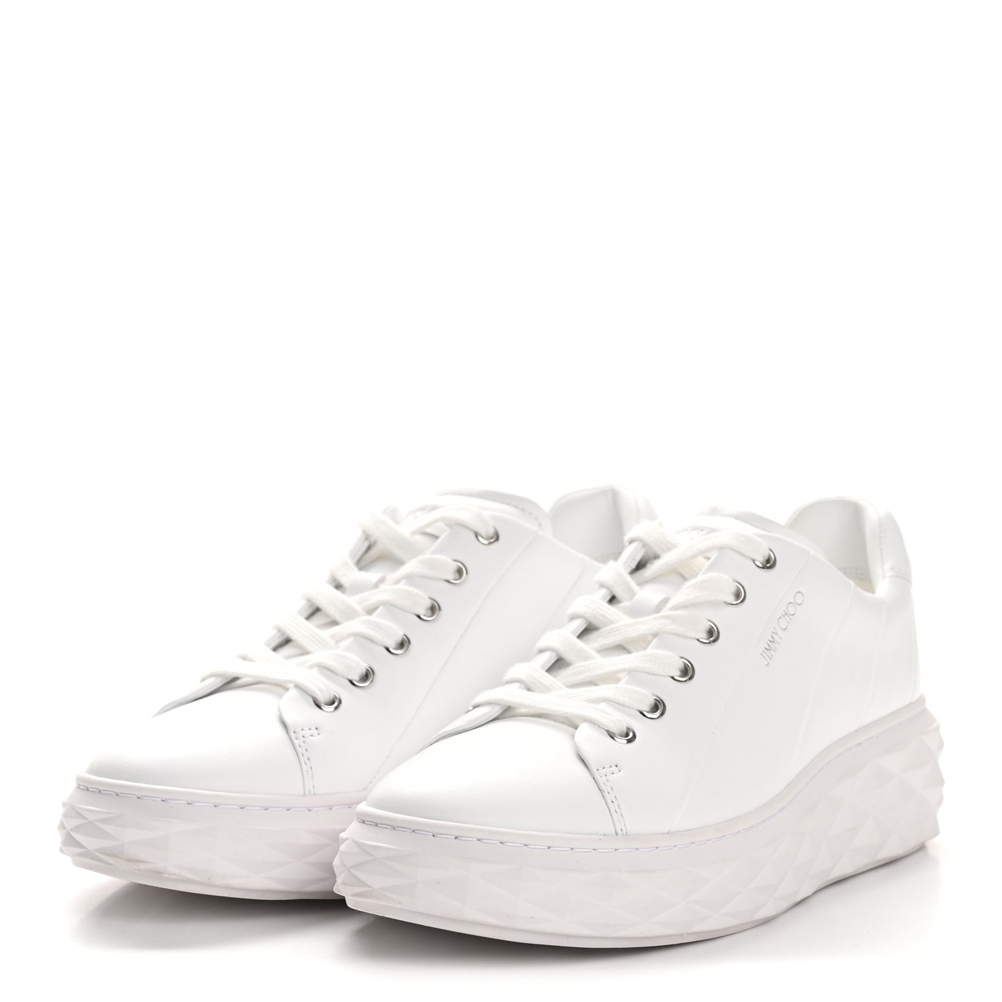 Nappa Diamond Light Platform Sneakers 38 White