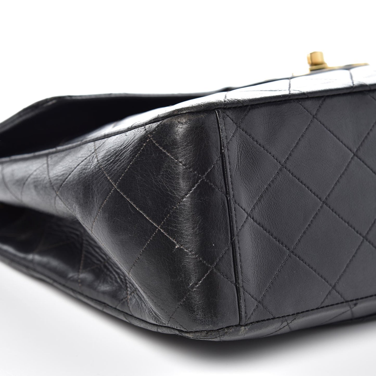 Lambskin Quilted XL Jumbo Single Flap Black