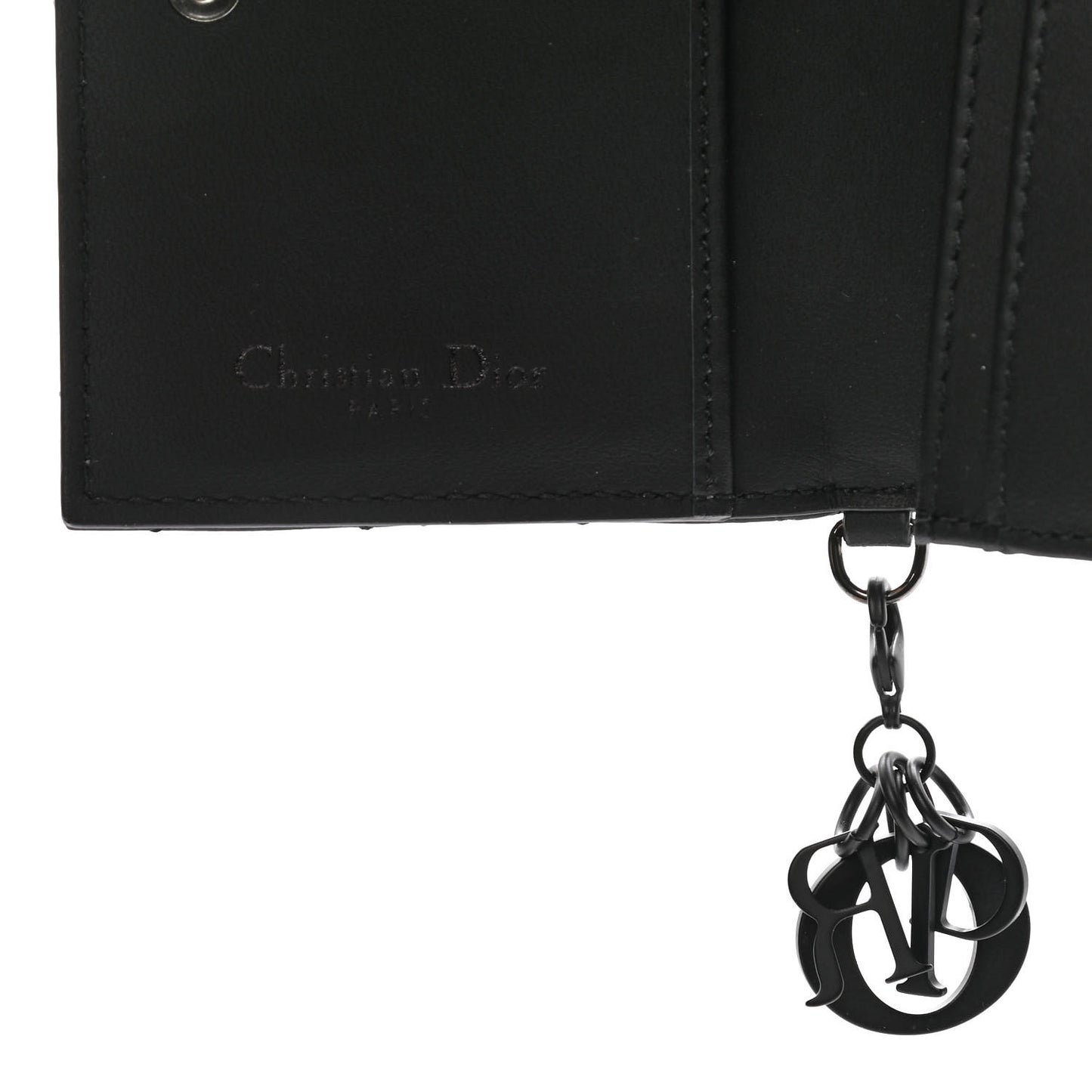Ultra Matte Calfskin Small Lady Dior Flap Card Holder Black