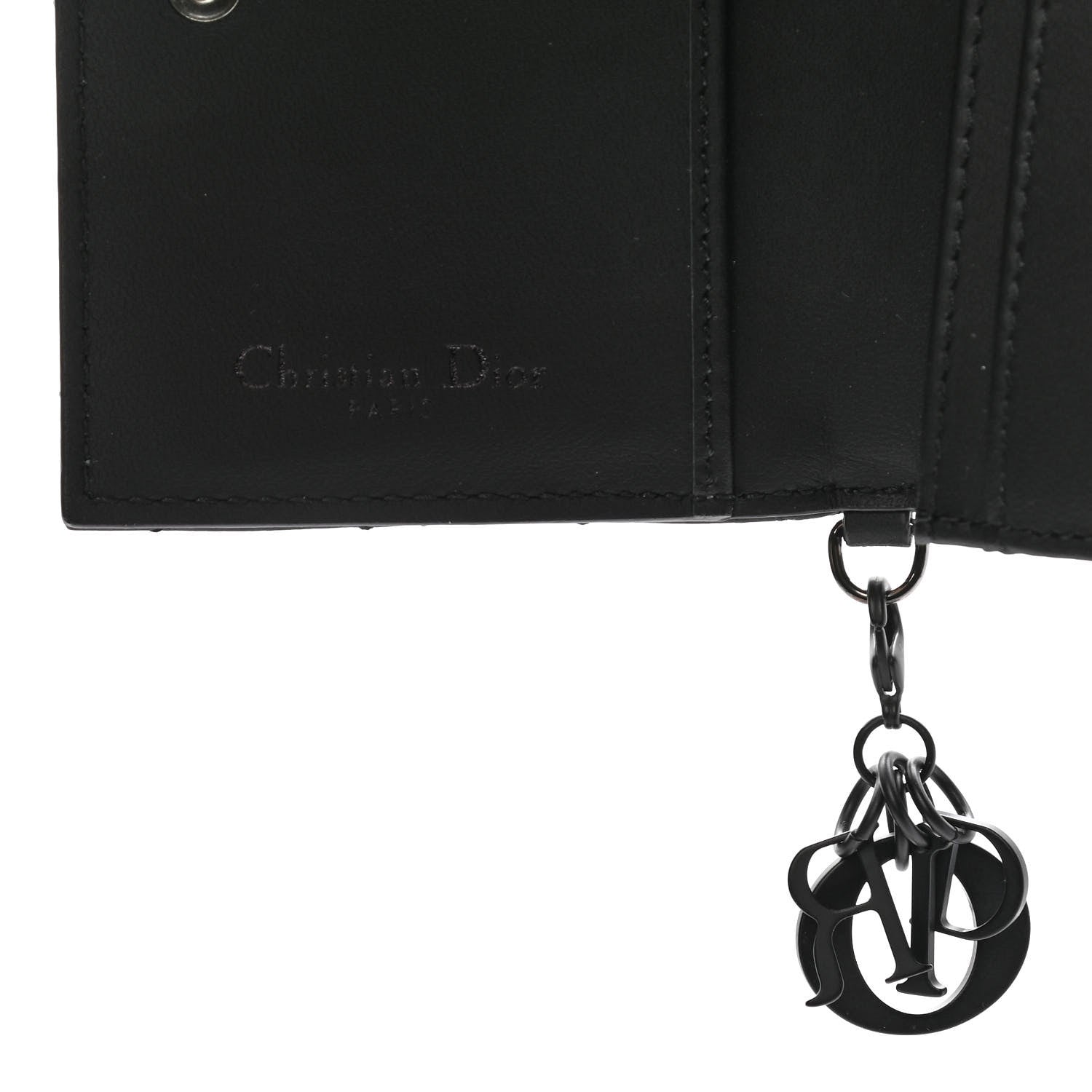 Christian Dior Ultra Matte Calfskin Small Lady Dior Flap Card Holder Black 8 of 13