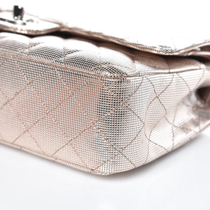 Chanel Metallic Calfskin Pixel Effect Medium Double Flap Pinky Gold 10 of 12