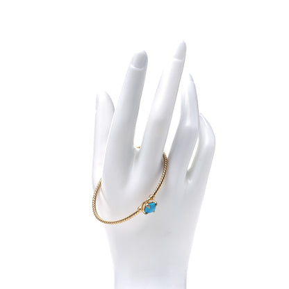 David Yurman 18K Yellow Gold Diamond Turquoise Chatelaine Bracelet 2 of 5