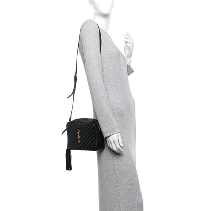Saint Laurent Calfskin Matelasse Monogram Lou Camera Bag Black 2 of 12