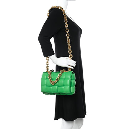 Bottega Veneta Lambskin Maxi Intreccio Padded Chain Cassette Crossbody Bag Parakeet 2 of 11