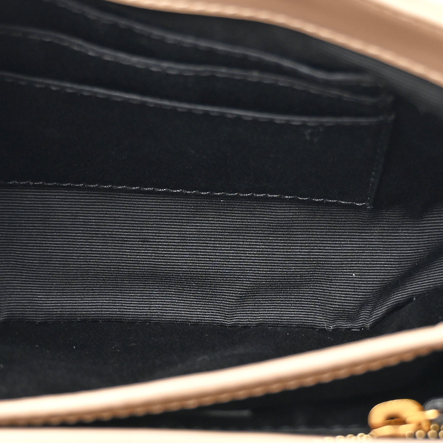 Saint Laurent Calfskin Y Quilted Monogram Toy Loulou Crossbody Bag Dark Beige 5 of 13