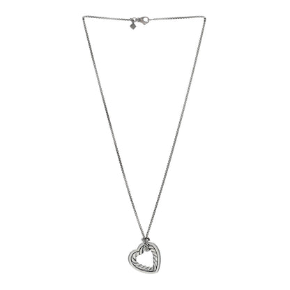 David Yurman Sterling Silver Open Heart Cable Necklace 2 of 5