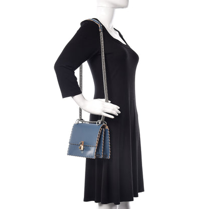 Fendi Vitello Liberty Scalloped Studded Small Kan I Shoulder Bag Balena 2 of 9