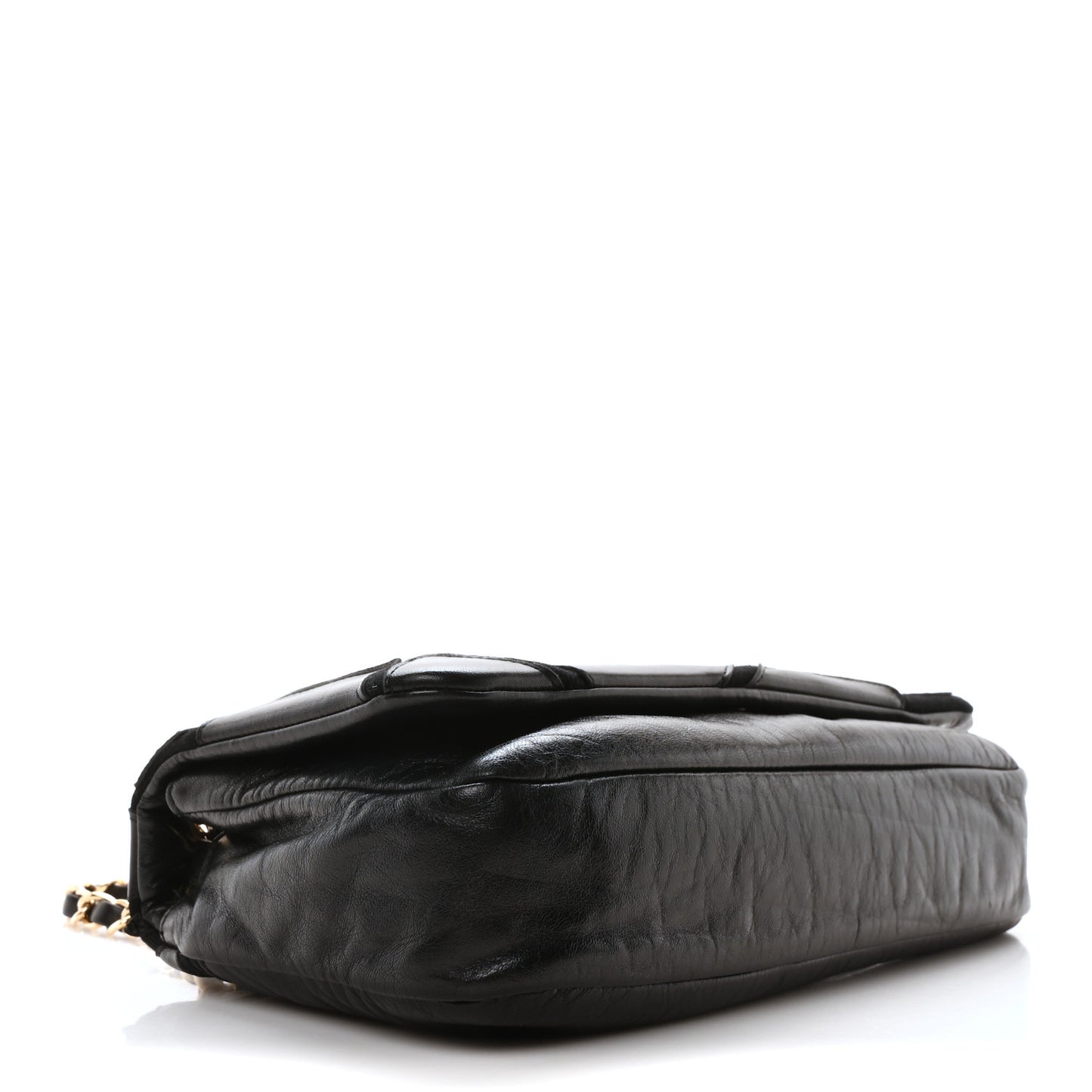 Lambskin Jersey Scales Flap Black