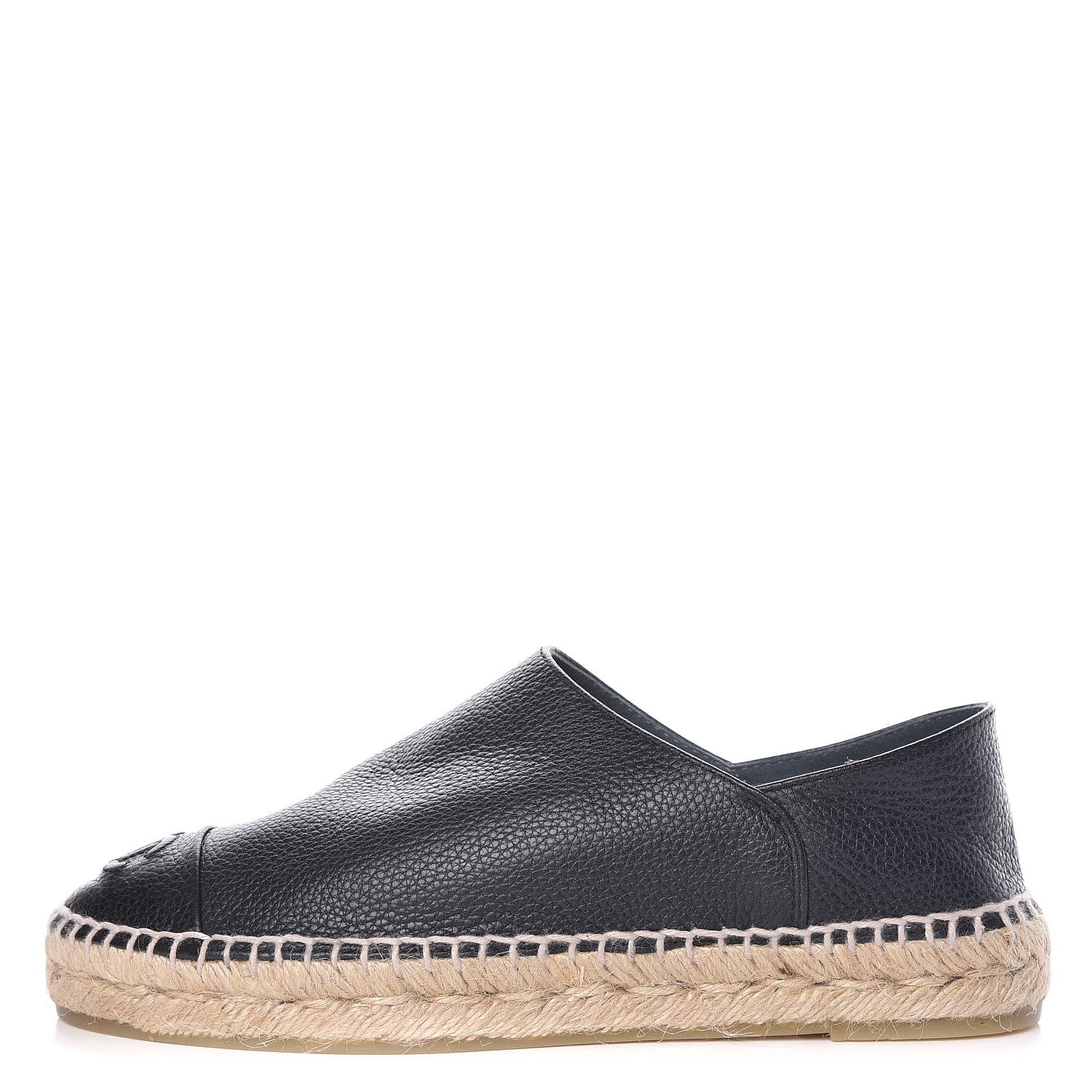 Chanel Grained Calfskin CC Espadrilles 37 Navy Black 1 of 10