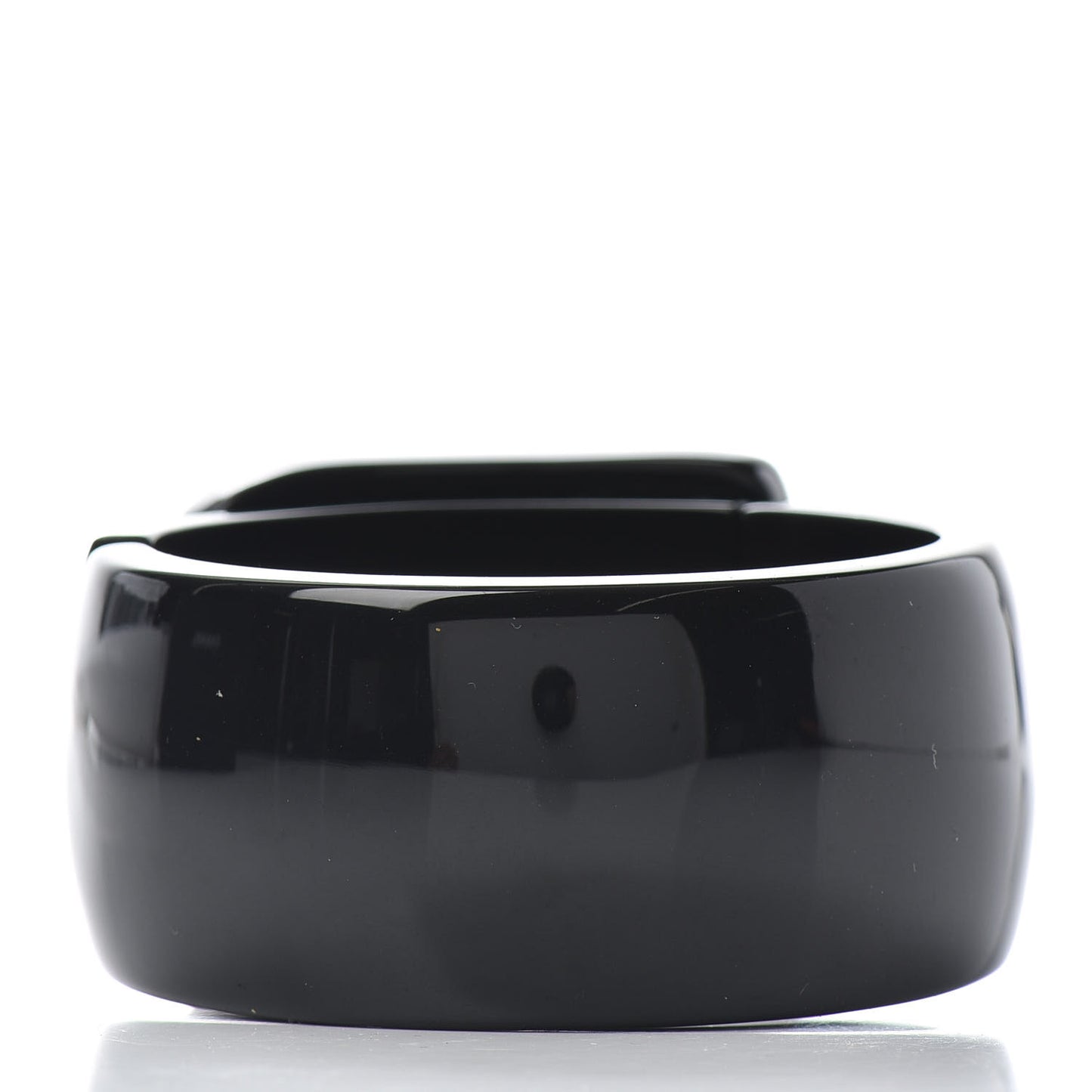 Resin Crystal CC Buckle Cuff Bracelet Black