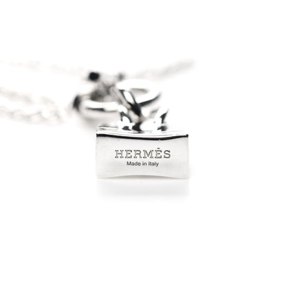 Hermes Sterling Silver Birkin Amulette Pendant Necklace 4 of 6