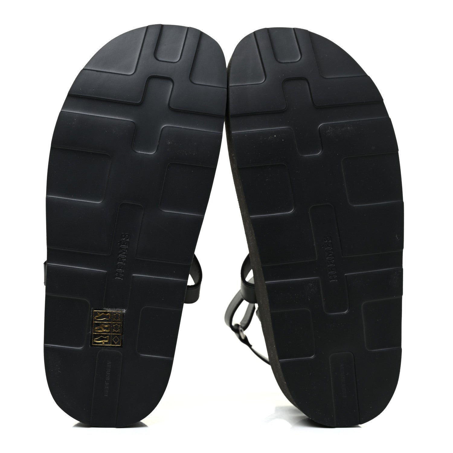 Hermes Calfskin Womens Enid Sandals 37 Black 5 of 7