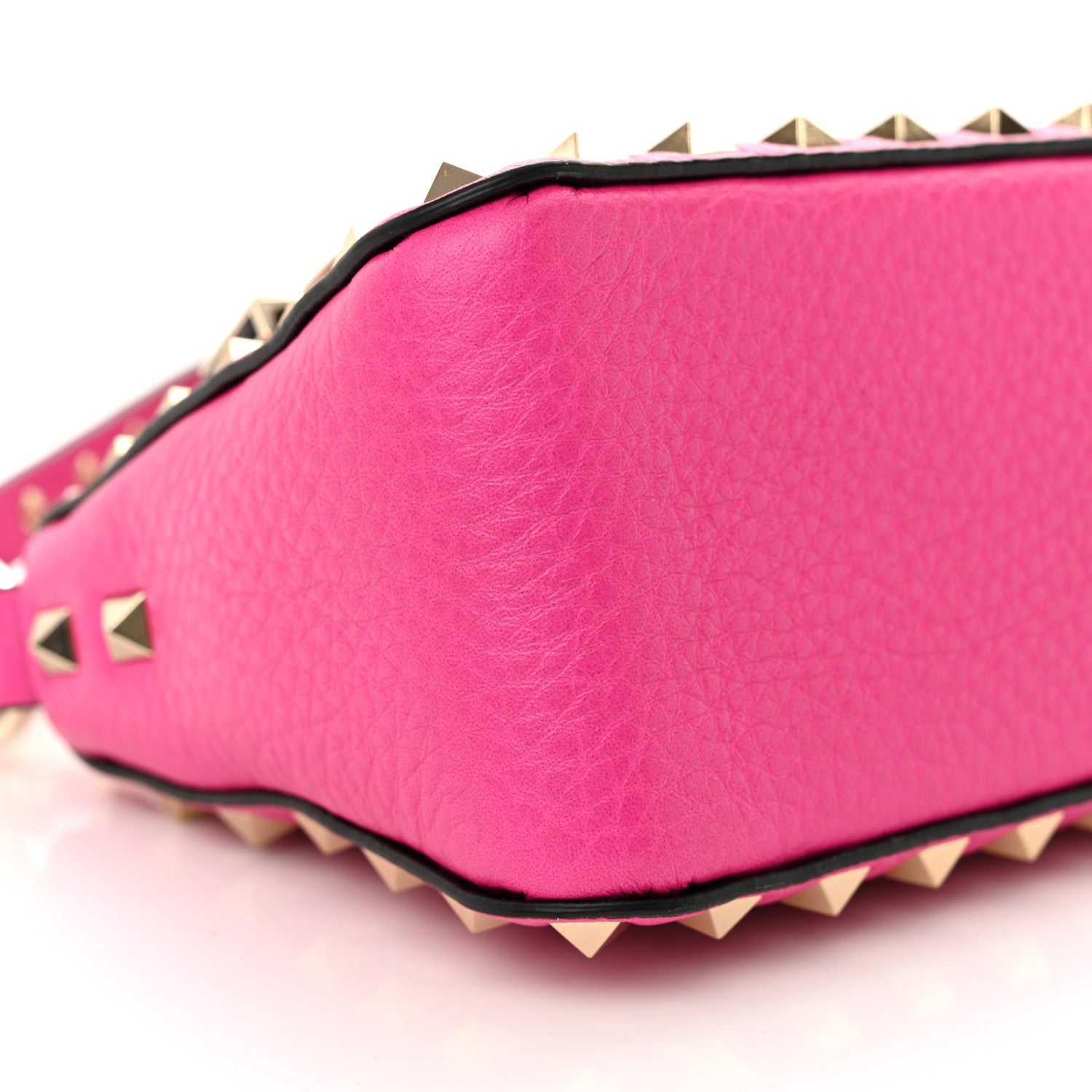 Valentino Garavani Pebbled Calfskin Small Rockstud Flip Lock Shoulder Bag Pink PP 8 of 9