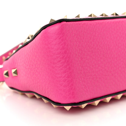 Valentino Garavani Pebbled Calfskin Small Rockstud Flip Lock Shoulder Bag Pink PP 8 of 9