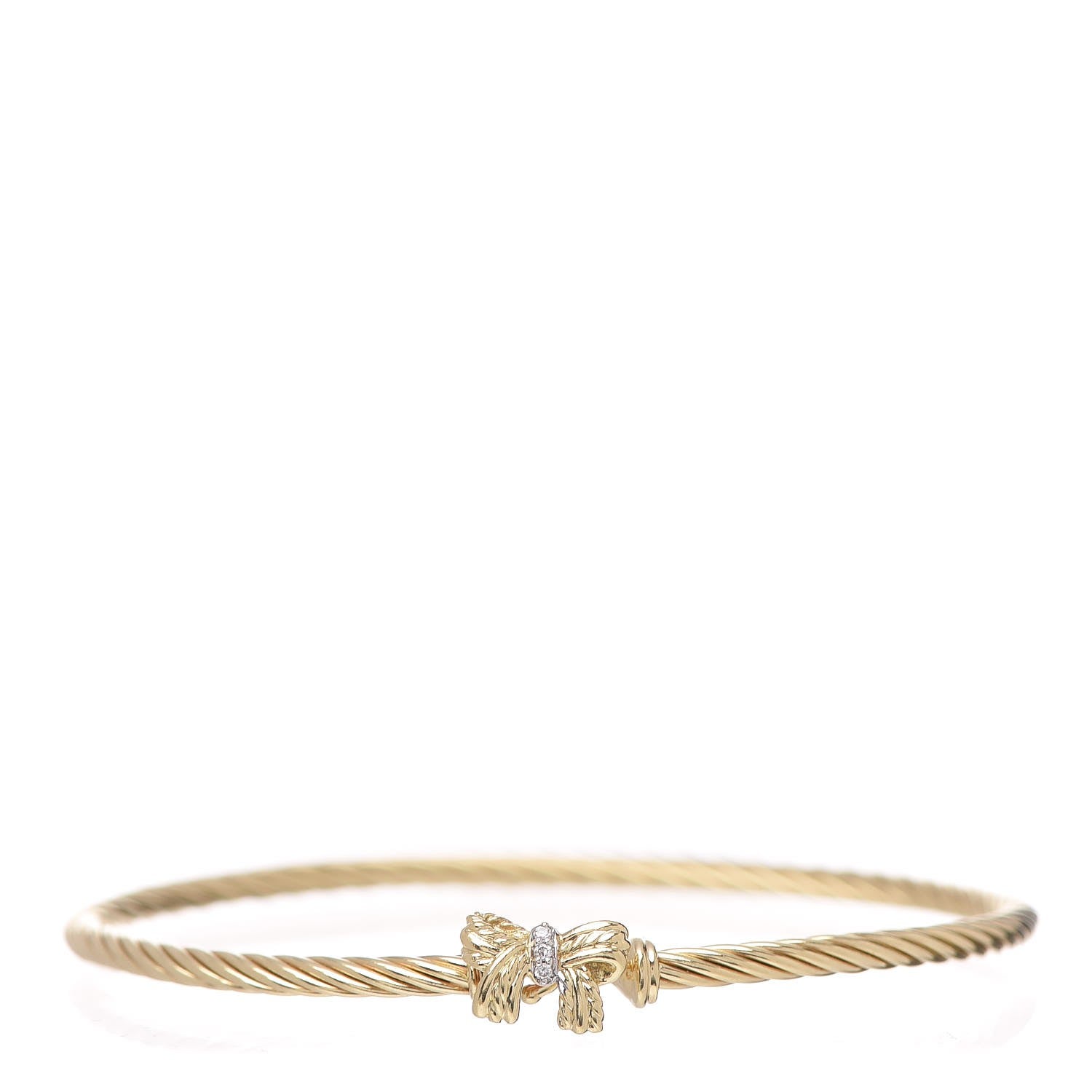 David Yurman 18K Yellow Gold Diamond Bow Cable Collectibles Bracelet 1 of 5