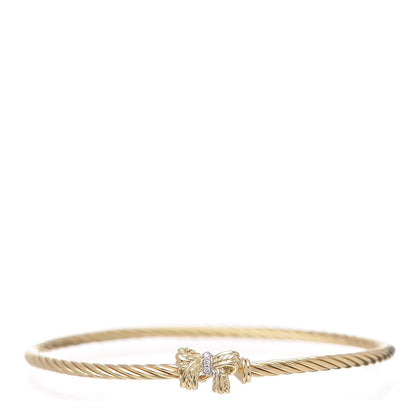 David Yurman 18K Yellow Gold Diamond Bow Cable Collectibles Bracelet 1 of 5