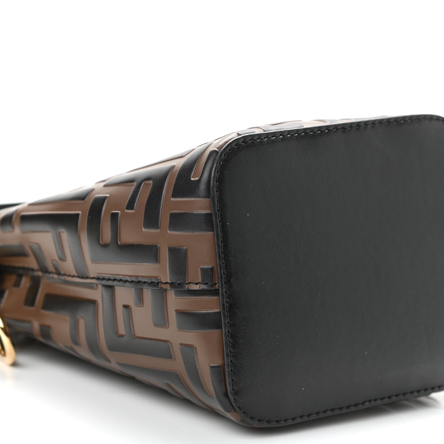 Fendi Vitello Liberty F is Fendi Bi-Color FF 1974 Embossed Mini Mon Tresor Bucket Bag Maya Black 5 of 10
