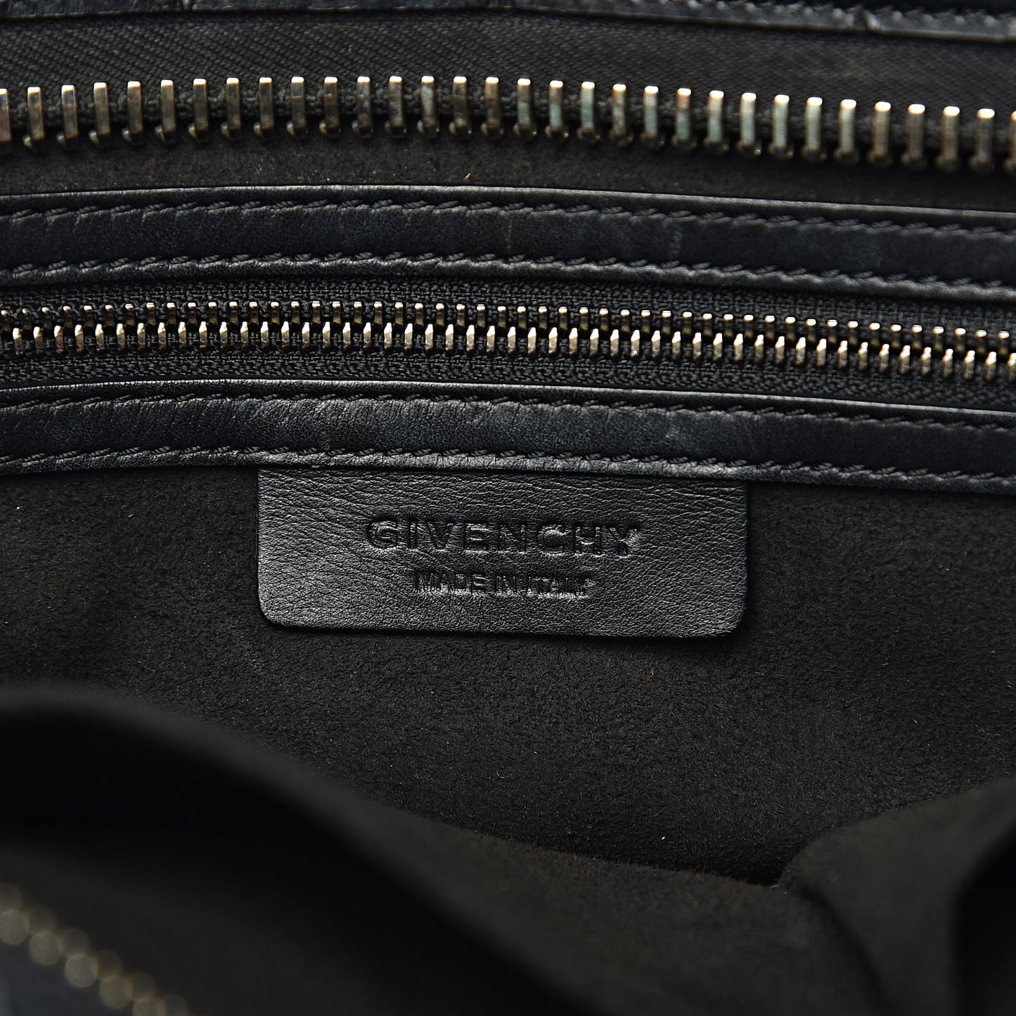Calfskin Crocodile Embossed Medium HDG Top Handle Bag Black