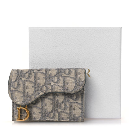 Christian Dior Oblique Saddle Bloom Card Holder Gray 8 of 8