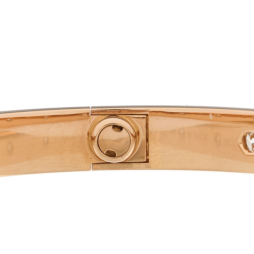 Cartier 18K Pink Gold 10 Diamond LOVE Bracelet 17 4 of 6