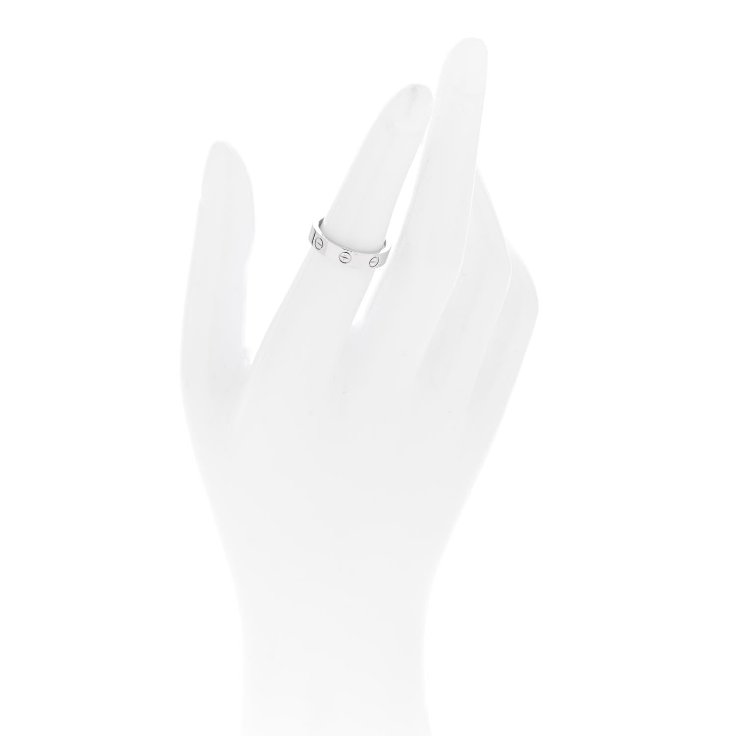Cartier 18K White Gold Diamond 4mm LOVE Wedding Band Ring 50 5.25 2 of 4
