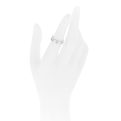 Cartier 18K White Gold Diamond 4mm LOVE Wedding Band Ring 50 5.25 2 of 4