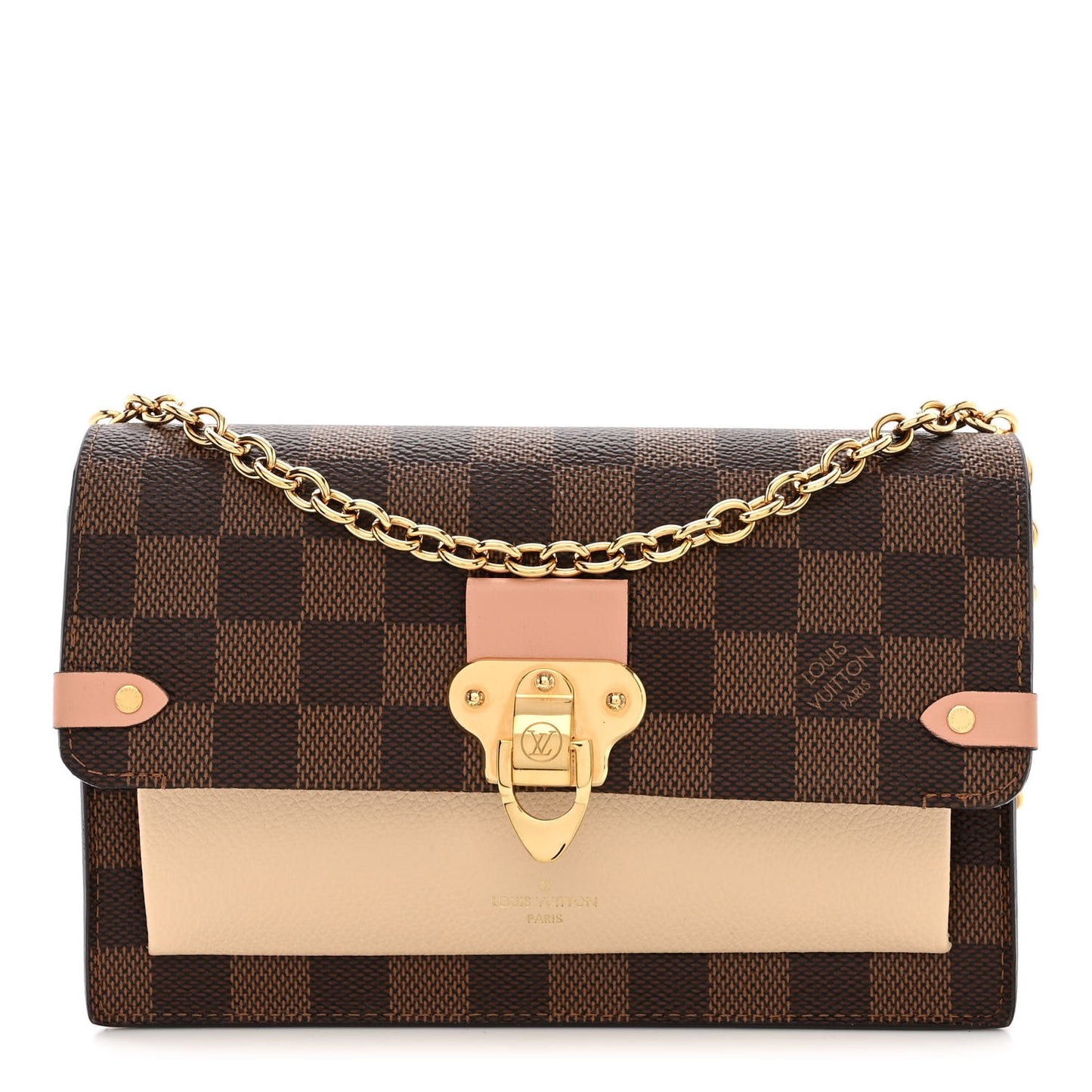 Damier Ebene Vavin Chain Wallet Creme