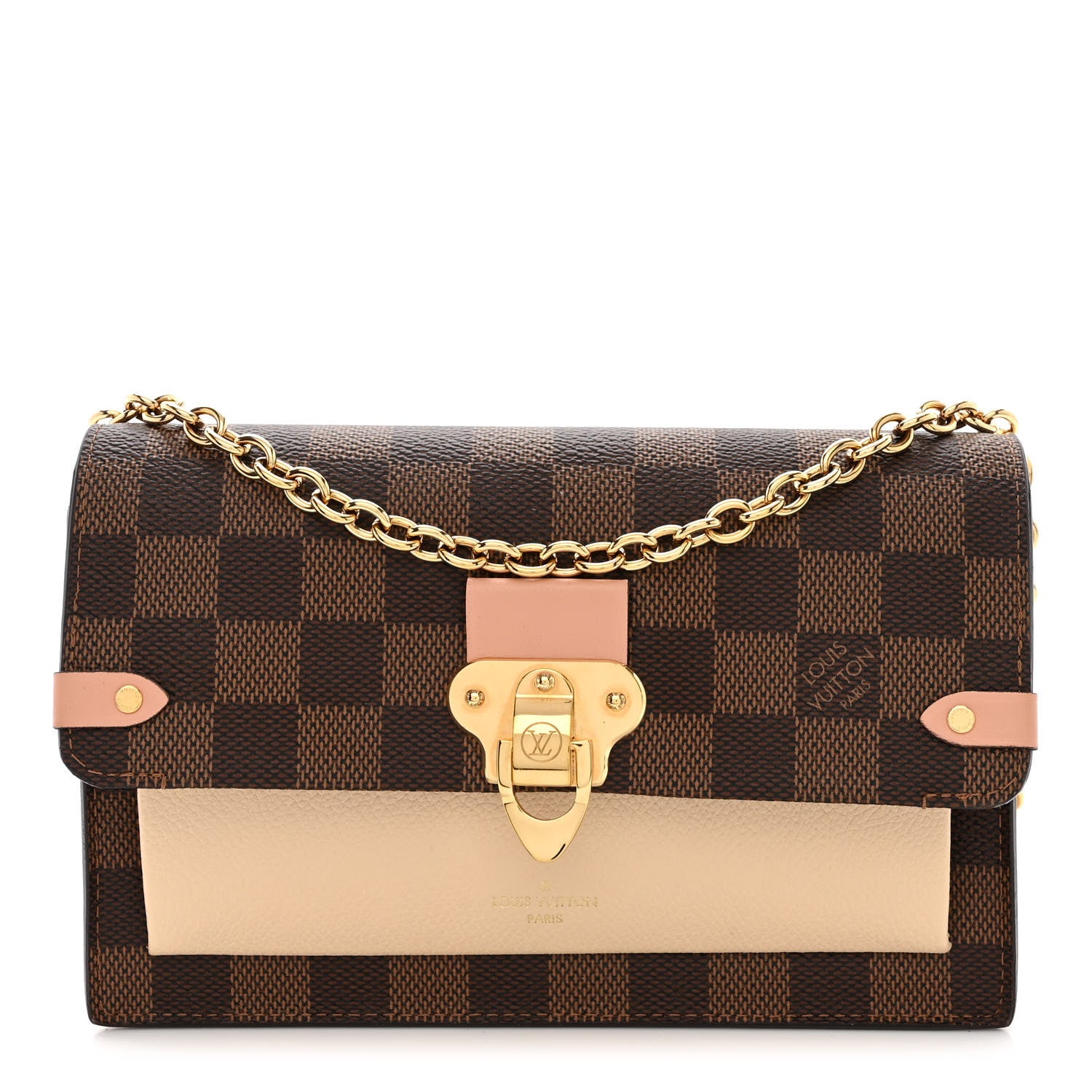 Louis Vuitton Damier Ebene Vavin Chain Wallet Creme 1 of 10