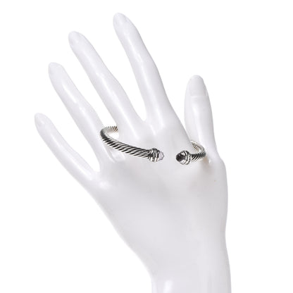 David Yurman Sterling Silver Diamond Amethyst 5mm Cable Classics Princess Bracelet 2 of 4