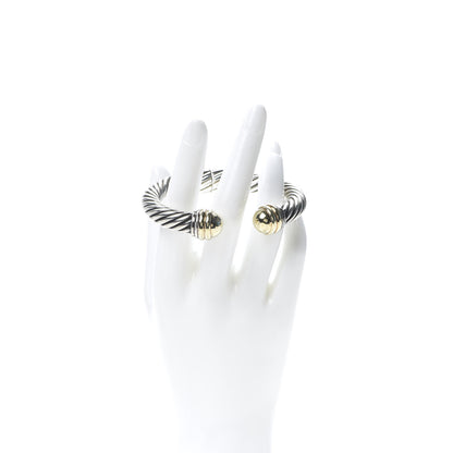 David Yurman Sterling Silver 14K Yellow Gold 10mm Cable Classics Bracelet 2 of 5