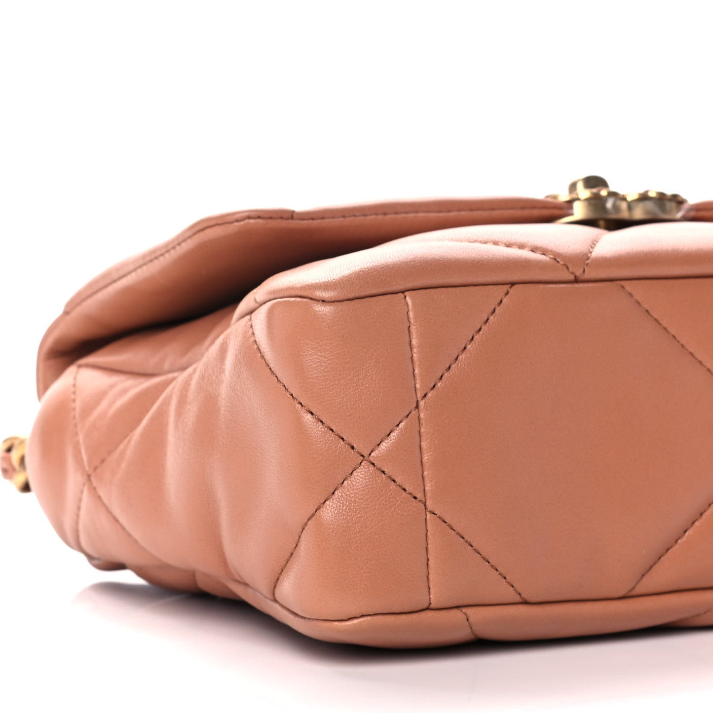 Lambskin Quilted Medium Chanel 19 Flap Brown