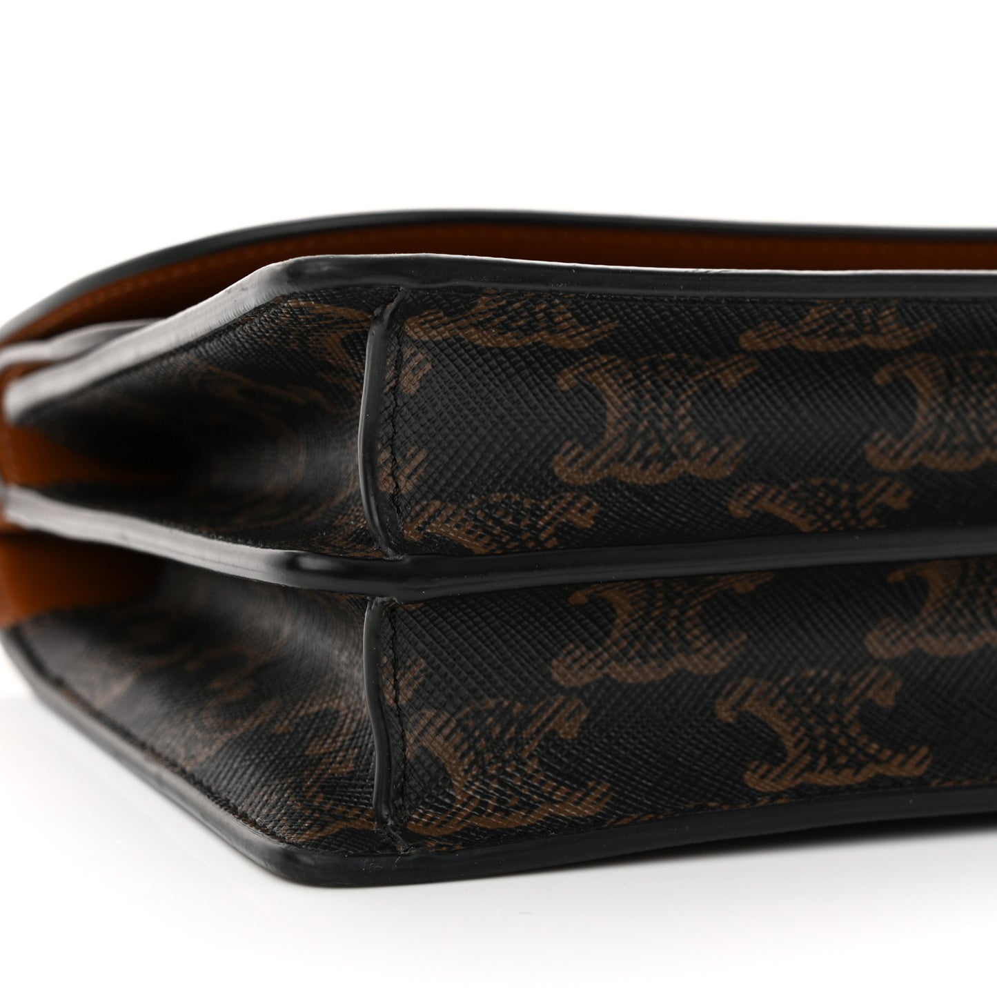 Triomphe Canvas Lambskin Wallet On Strap Tan