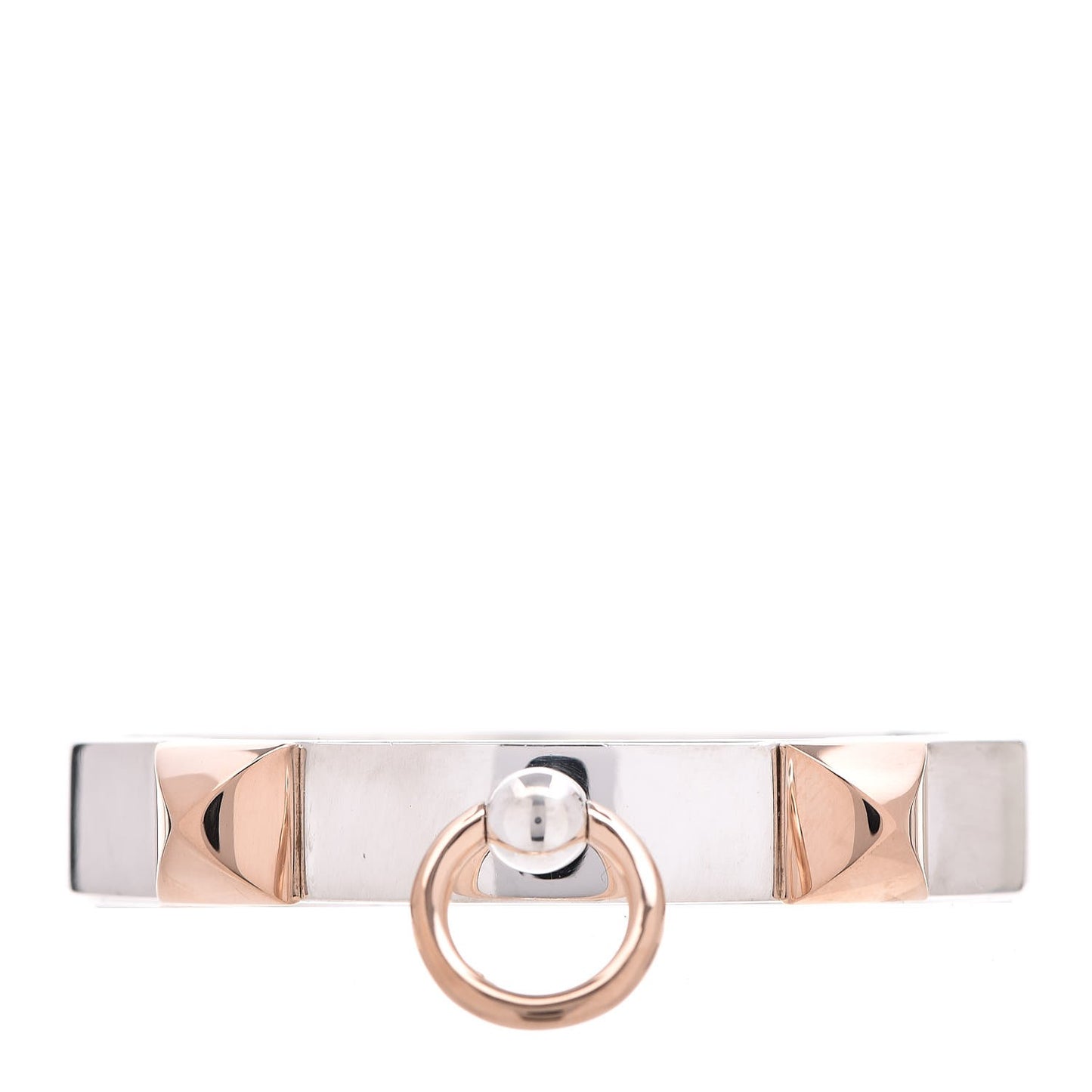 Sterling Silver 18K Rose Gold PM Collier De Chien Bracelet SH