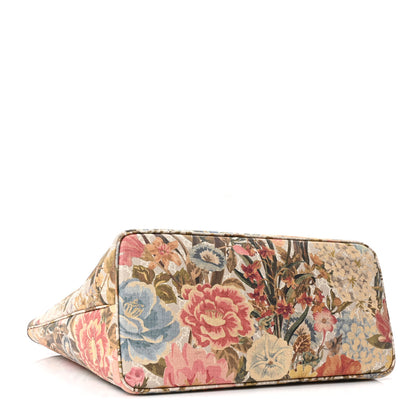 Gucci GG Supreme Monogram Water Flora Web Large Ophidia Tote Beige White Multicolor 4 of 10