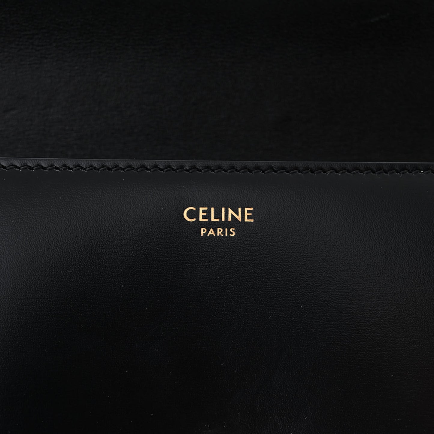 Shiny Calfskin Cuir Triomphe Chain Shoulder Bag Black