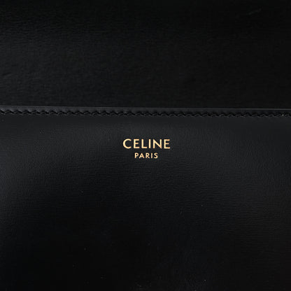Celine Shiny Calfskin Cuir Triomphe Chain Shoulder Bag Black 6 of 10