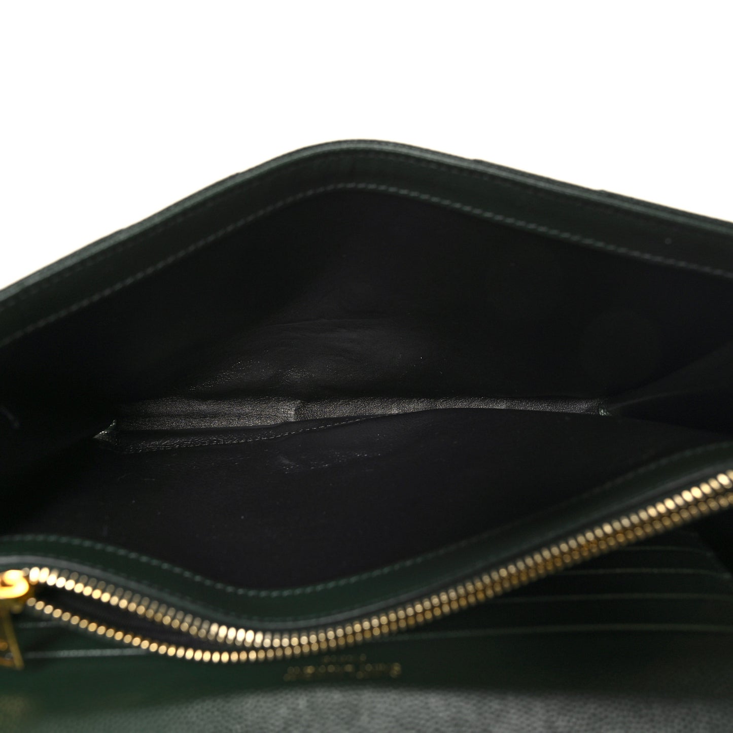Grain De Poudre Matelasse Chevron Monogram Chain Wallet Dark Green