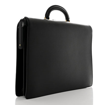 Louis Vuitton Epi Serviette Fermoir Briefcase Black 3 of 8