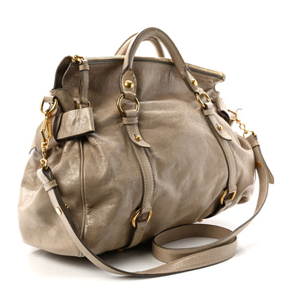 Miu Miu Vitello Lux Medium Bow Bag Grey 3 of 9